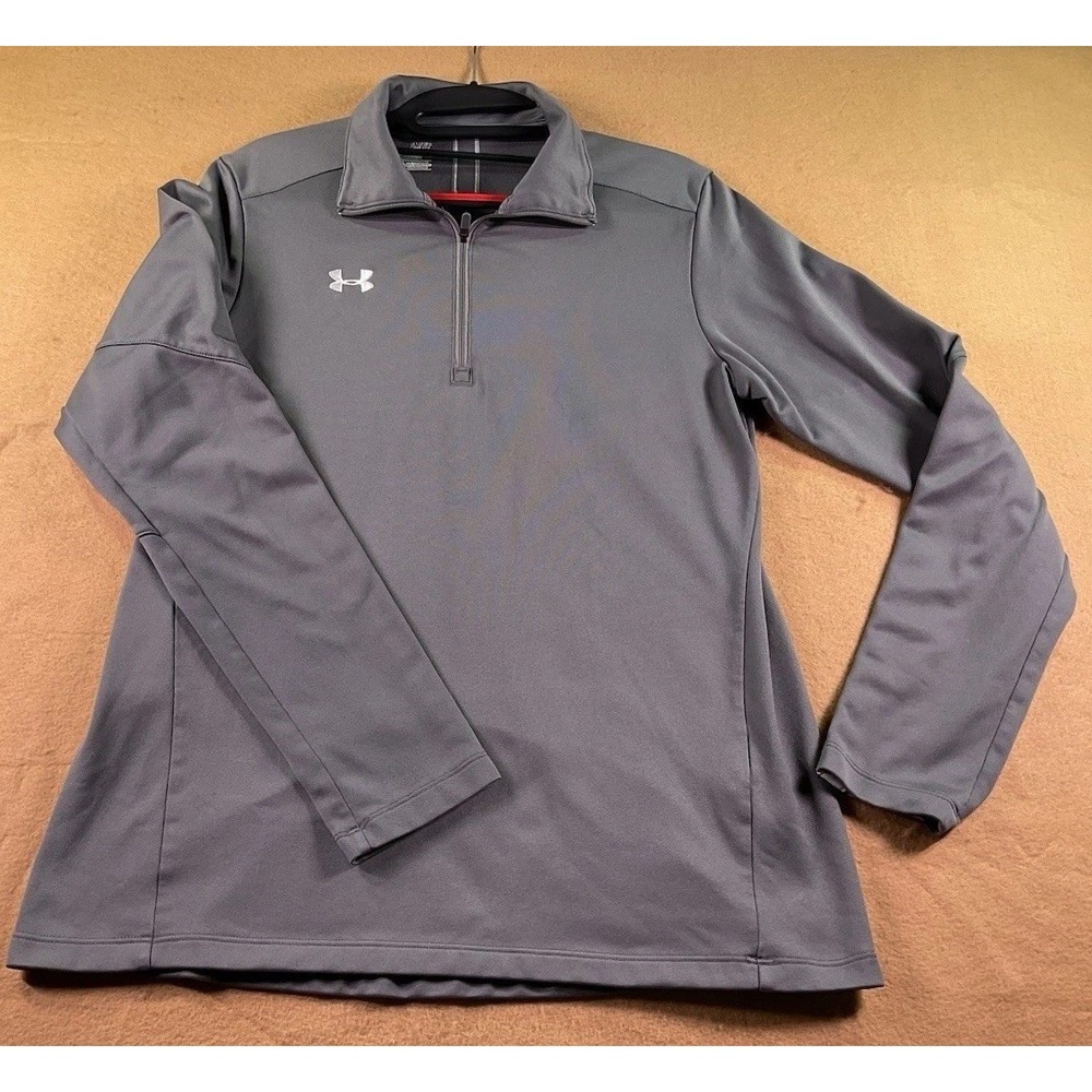 Under Armour Allseasongear Womens Small Gray Quarter Zip Pullover Loose Fit Top